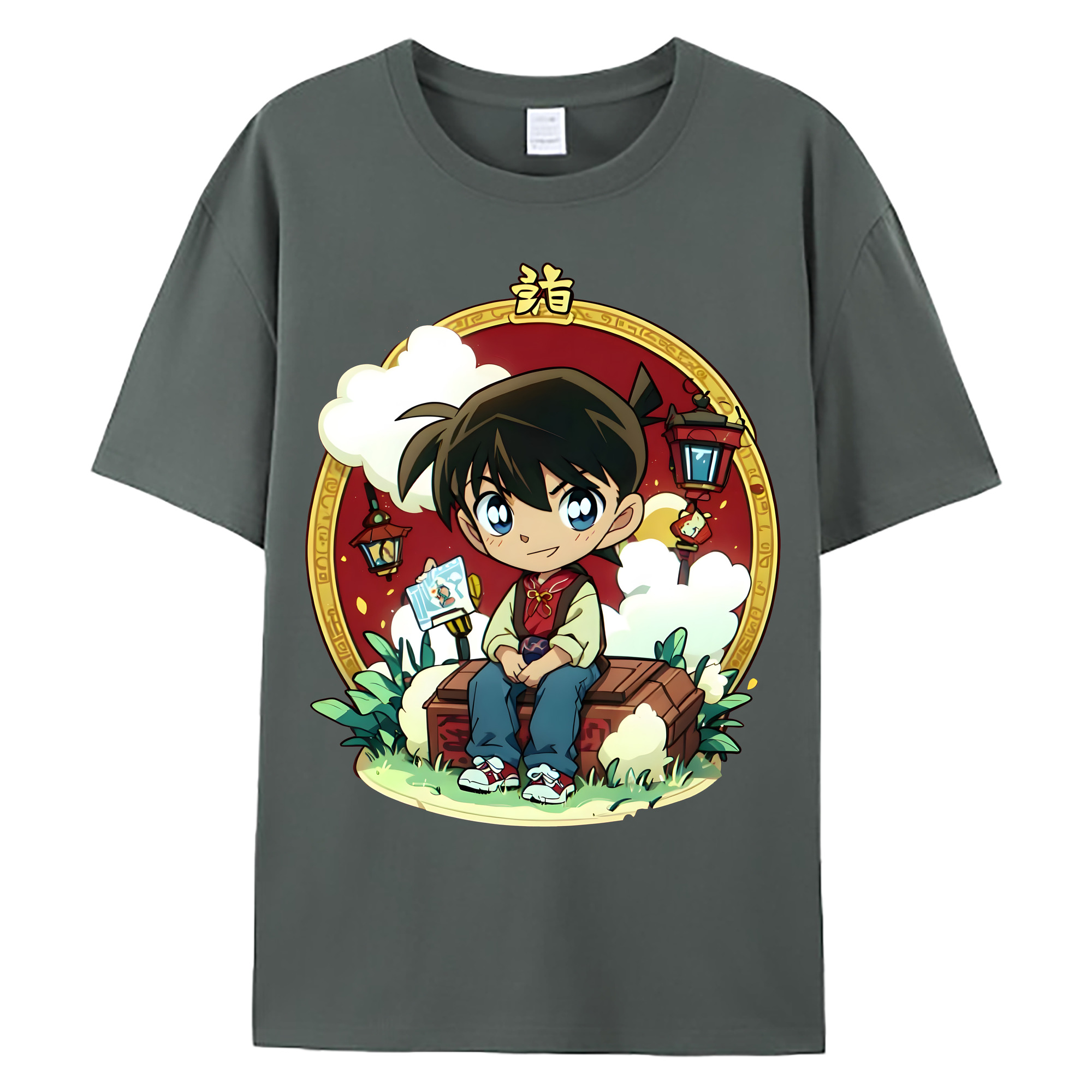 （画像用） 名探偵コナン 江戸川 コナン Detective Conan Conan Edogawa 綿100％ メンズ半袖Tシャツ｜肌触りやわらか＆通気性